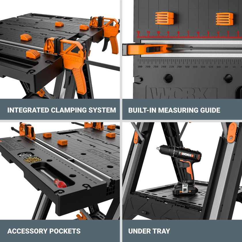 WORX WX051 Pegasus Folding Work Table with Quick Clamps 🍁 All In One Marketplace Canada