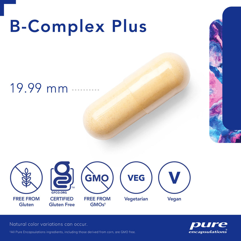 Pure Encapsulations B-Complex Plus - B Vitamins Supplement to Support Neurological Health, Cardiovascular Health & Energy Levels* - With Vitamin B12 & More - 120 Capsules 🍁 All In One Marketplace Canada
