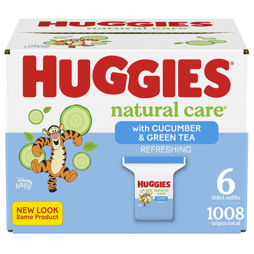 Baby Wipes, Huggies Natural Care Refreshing, SCENTED, Hypoallergenic, 6 Refill Packs, 1008 Count 🍁 All In One Marketplace Canada