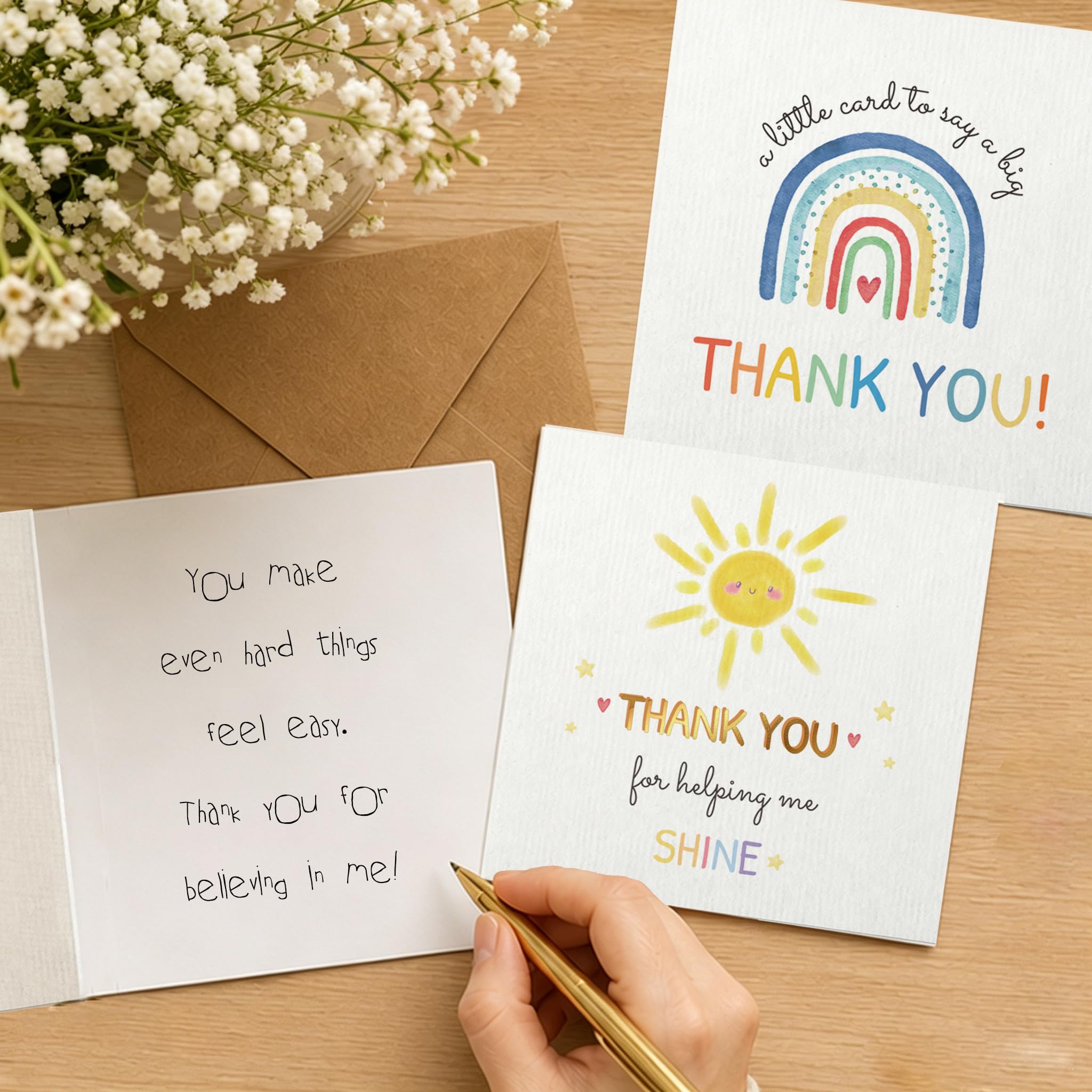 27 Teacher Thank You Cards 9 Classroom Designs with Gold Foil 15x15 cm 🍁 All In One Marketplace Canada