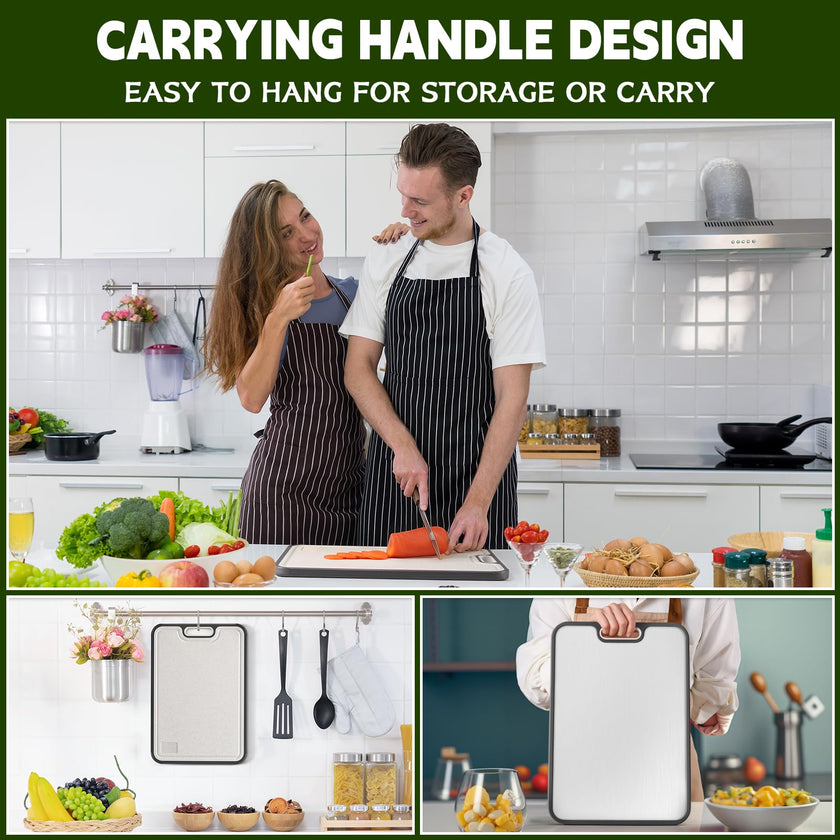 Cutting Board,Titanium Cutting Board, Kitchen Essentials, Cutting Boards for Kitchen, Double Sided Food Grade, Planche a Decouper, Chopping Board and Wheat Straw PP, Easy to Clean Large Size 16”×11” 🍁 All In One Marketplace Canada