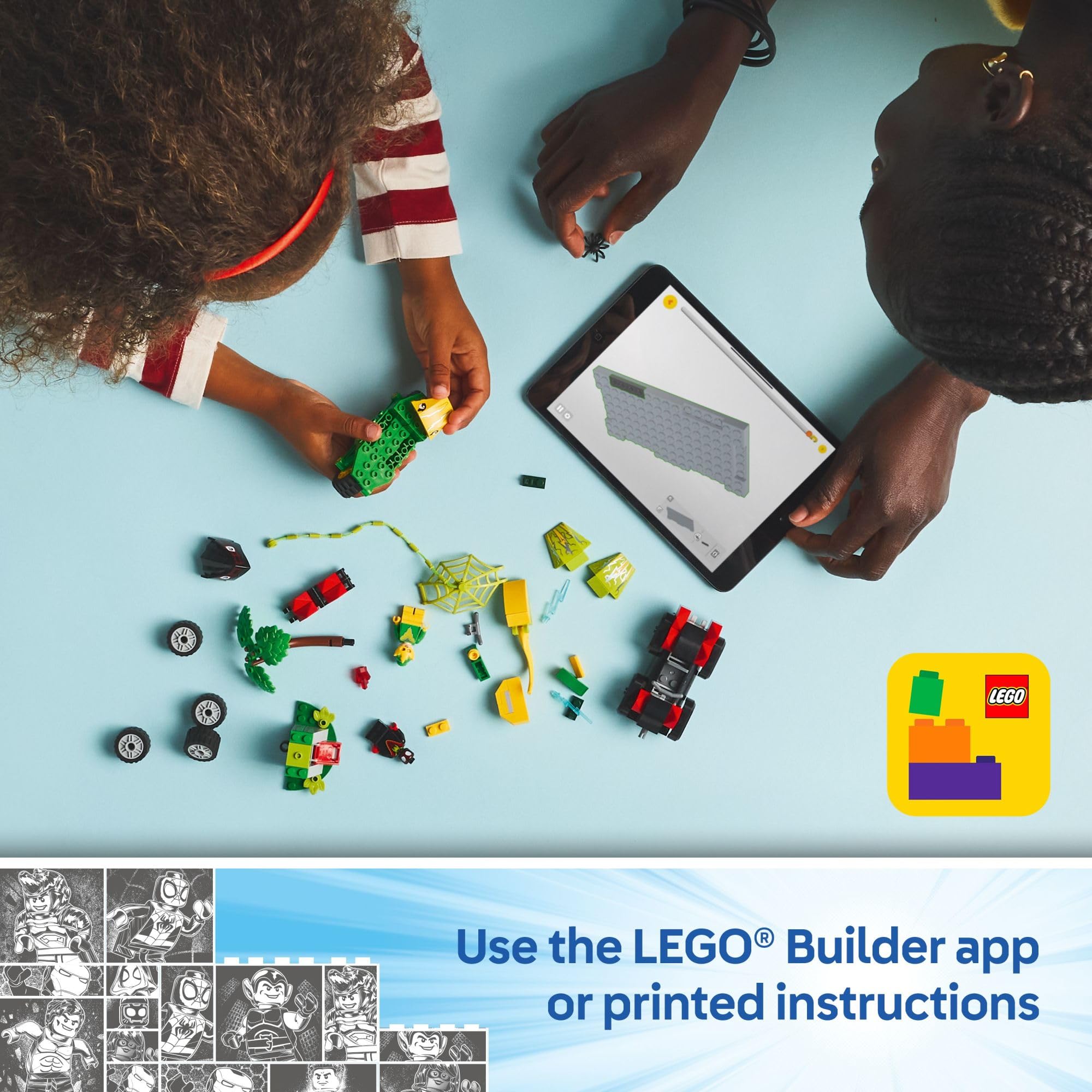 LEGO Marvel Spidey and His Amazing Friends Spin and Electro Dinosaur Vehicle Chase - Car and Motorcycle Preschool Building Toy for Kids, Boys and Girls, Ages 4+ - Gift Idea for Birthdays - 11198 🍁 All In One Marketplace Canada
