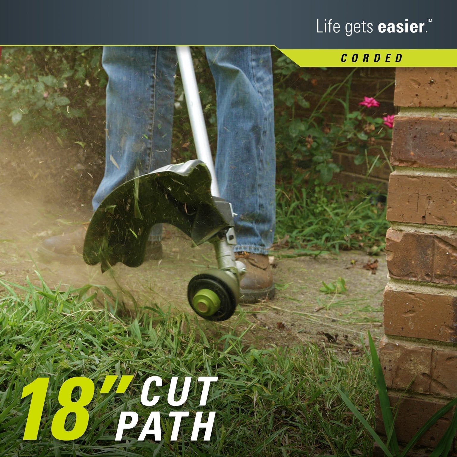 Greenworks 10 Amp 18″ Electric Corded String Trimmer – Powerful Lawn Edger & Grass Cutter with Easy Bump Feed, Lightweight & Attachment Capable Design for Yard, Driveway & Garden Maintenance 🍁 All In One Marketplace Canada
