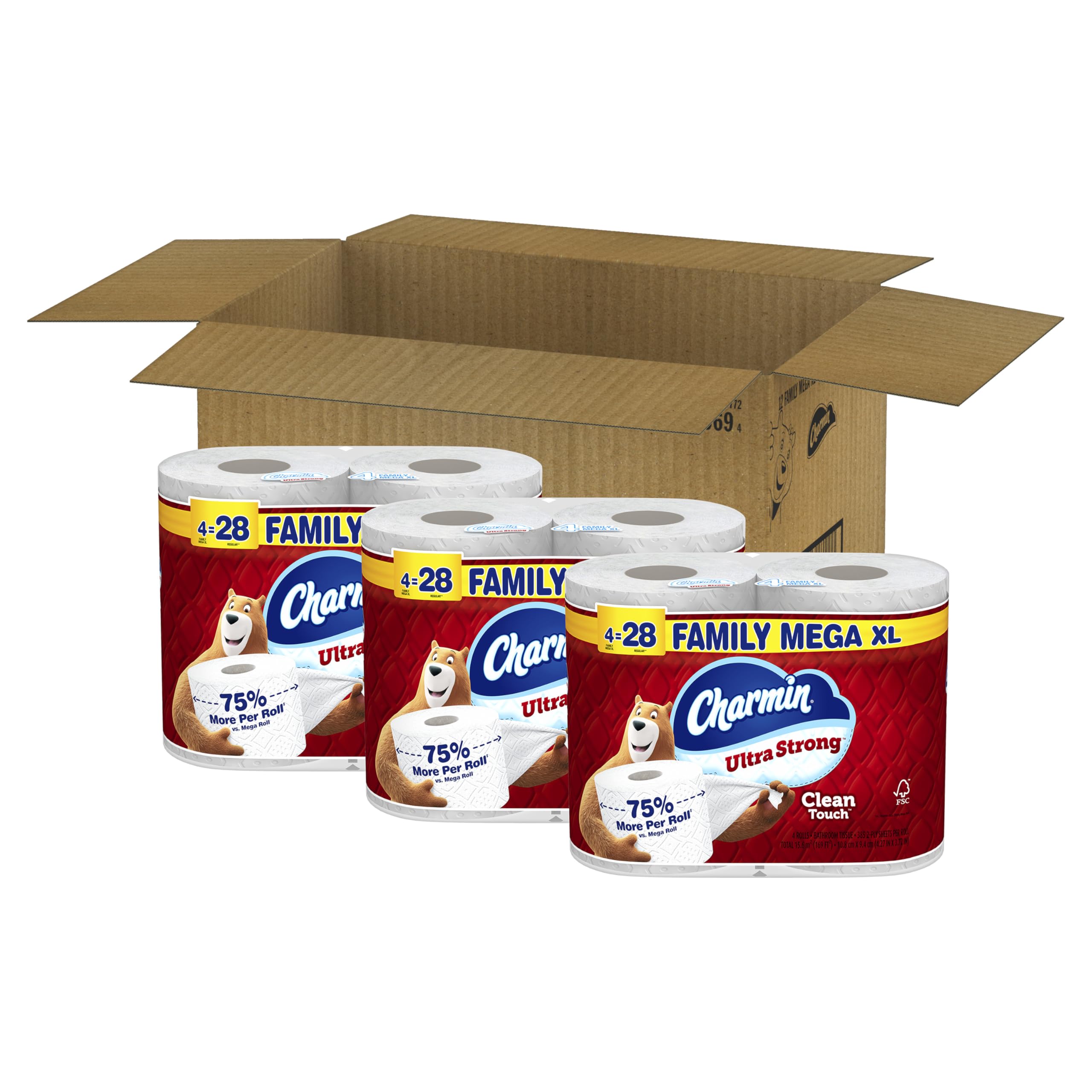 Charmin Toilet Paper Ultra Strong Clean Touch, 12 Family Mega XL Rolls = 84 Regular Rolls 🍁 All In One Marketplace Canada