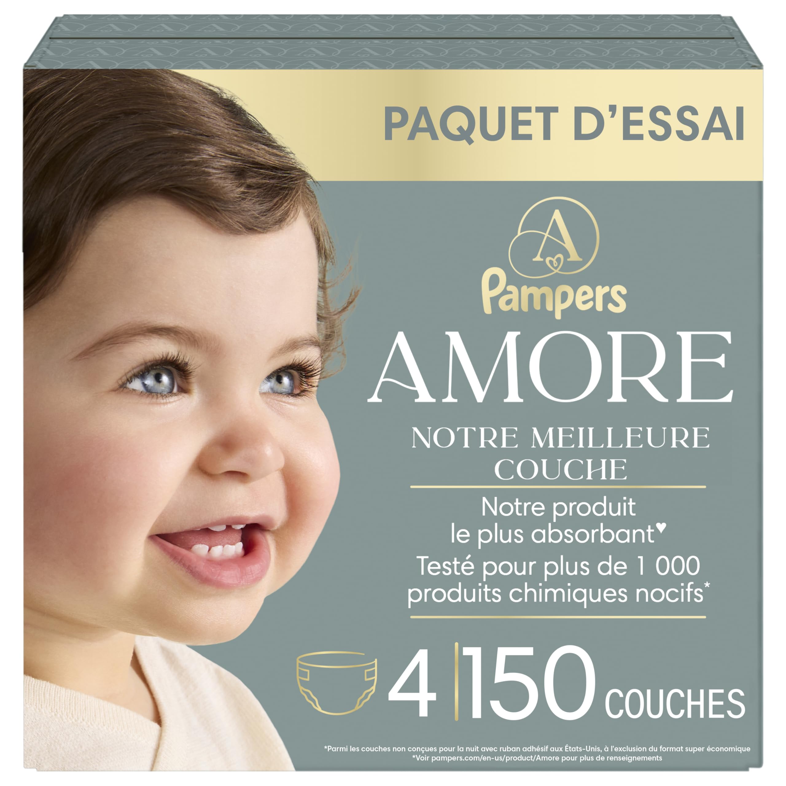 Pampers AMORE, Size 4, Our Best Diaper, 1 Pack (Count of 150) 🍁 All In One Marketplace Canada