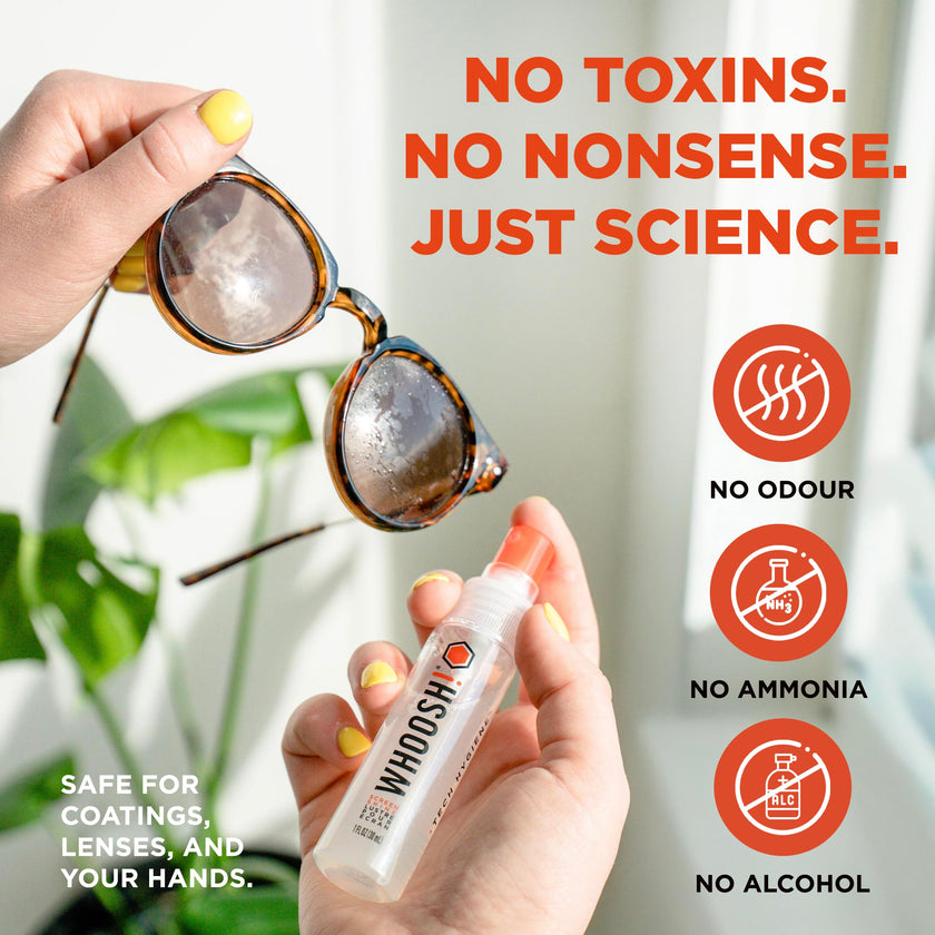WHOOSH! Screen Shine Go 30 ml – Refillable Laptop Cleaner, Safe Streak-Free Glasses Cleaning Spray for TV, OLED, MacBook, Monitor or Car, Includes 15x15 cm PROTX2 Microfiber Cloth 🍁 All In One Marketplace Canada