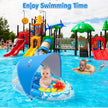 EZIGO Baby Pool Float with Canopy UPF50+ Sun Protection, Inflatable Kids Pool Float with Ocean Animal Toys for Babies 6-36 Months, Infant Swimming Float with Adjustable Safety Seat for Boys Girls 🍁 All In One Marketplace Canada