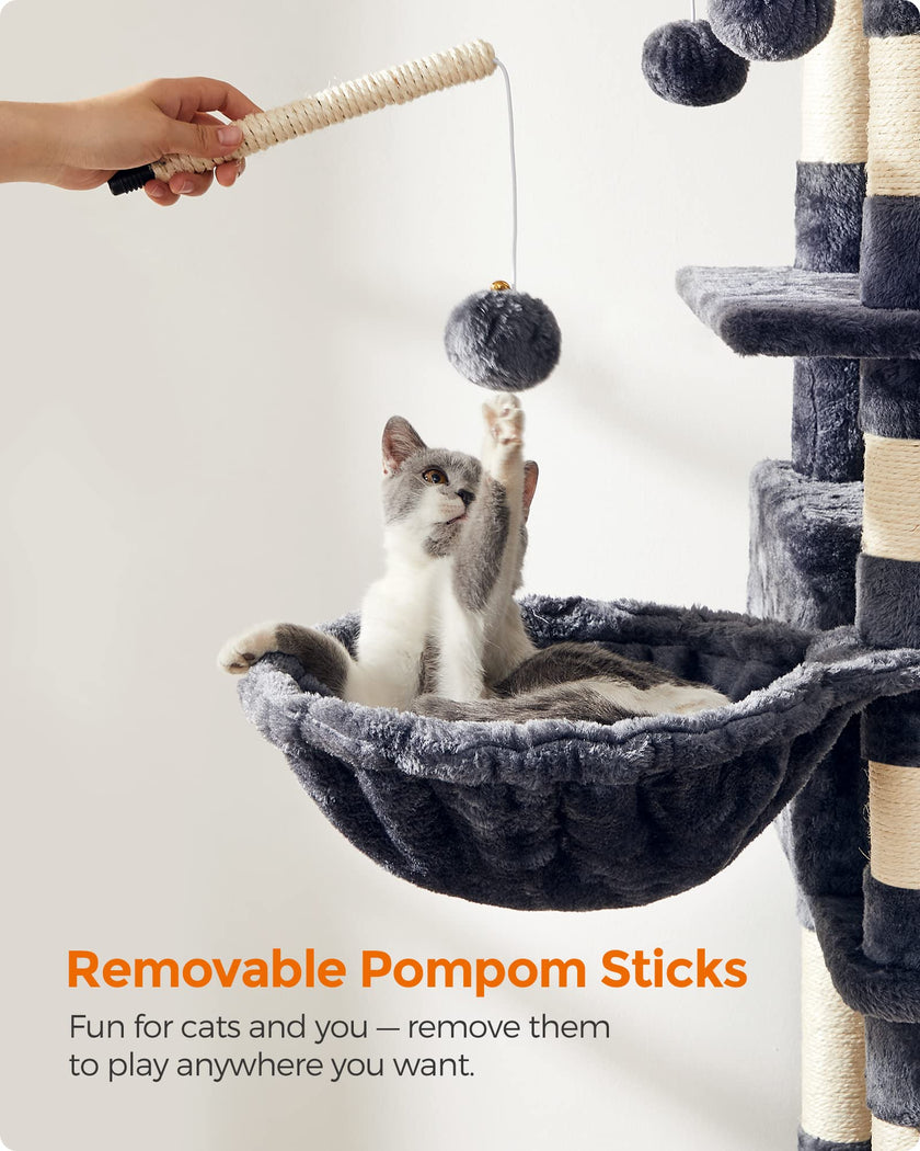 FEANDREA Cat Tree, Large Cat Tower, 64.6 Inches Cat Activity Center 🍁 All In One Marketplace Canada