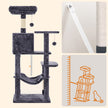 Feandrea Cat Tree Tower, 143 cm, 2 Perches, Hammock, Smoky Gray 🍁 All In One Marketplace Canada