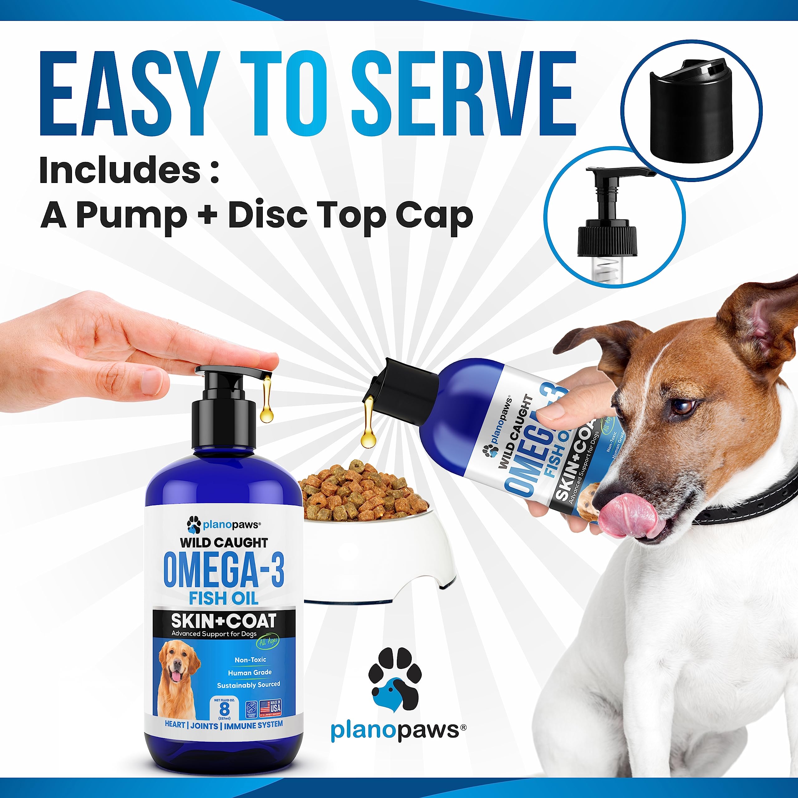 Omega 3 Fish Oil for Dogs – Liquid Fish Oil Supplement – Supports Skin & Coat, Joint Function & Overall Wellness – Easy to Serve – for All Breeds & Ages 🍁 All In One Marketplace Canada
