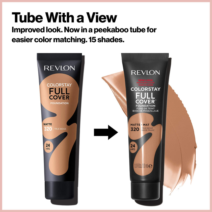 Revlon ColorStay Full Cover Longwear Matte Foundation, Heat & Sweat Resistant Lightweight Face Makeup, Buff (150), 1.0 oz/ 30ml 🍁 All In One Marketplace Canada