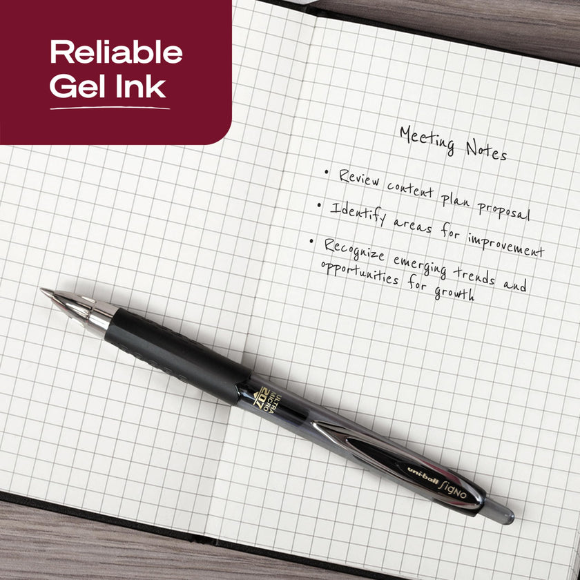 uni-ball Signo 207 Retractable Gel Pens, Ultra-Micro Point, Black Ink, 12 Count (Pack of 1) (1790922) , Packaging may vary 🍁 All In One Marketplace Canada