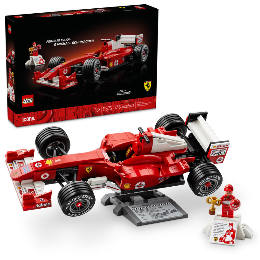 LEGO Icons Ferrari F2004 & Michael Schumacher Building Set for Adults, Ages 18+ - Ferrari F1 Bedroom, Home Office, Desk Decor - Gift Ideas for Men, Women & Fans - 11375 🍁 All In One Marketplace Canada