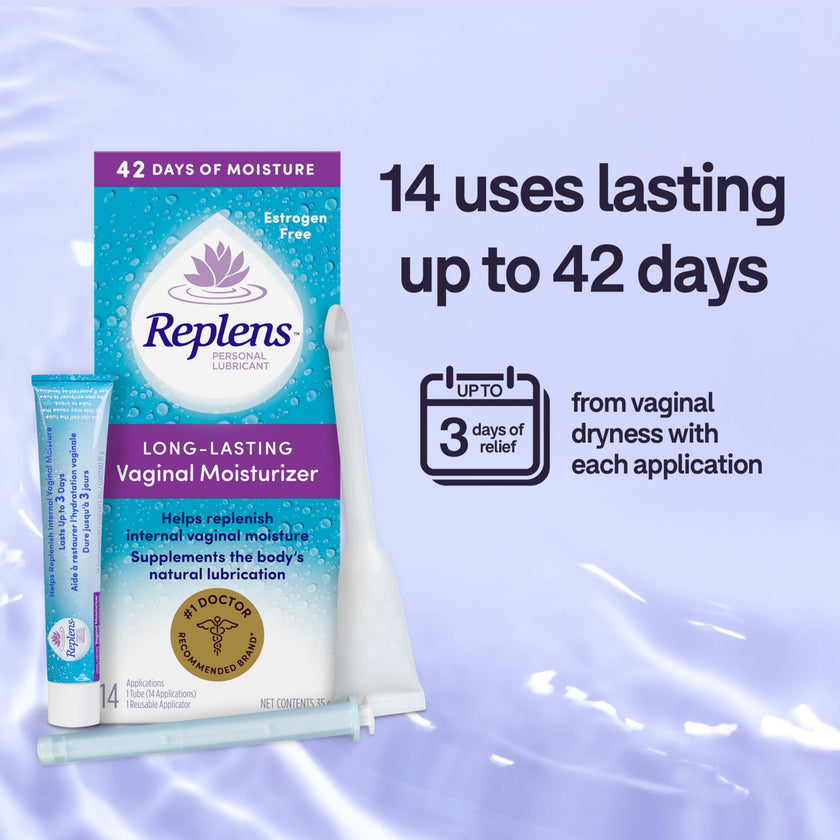 Replens Long-Lasting Vaginal Moisturizer and Lubricant, Replenish internal vaginal moisture, Immediate relief, Paraben free, Estrogen Free, Fragrance Free, 14 Applications, 35 g 🍁 All In One Marketplace Canada
