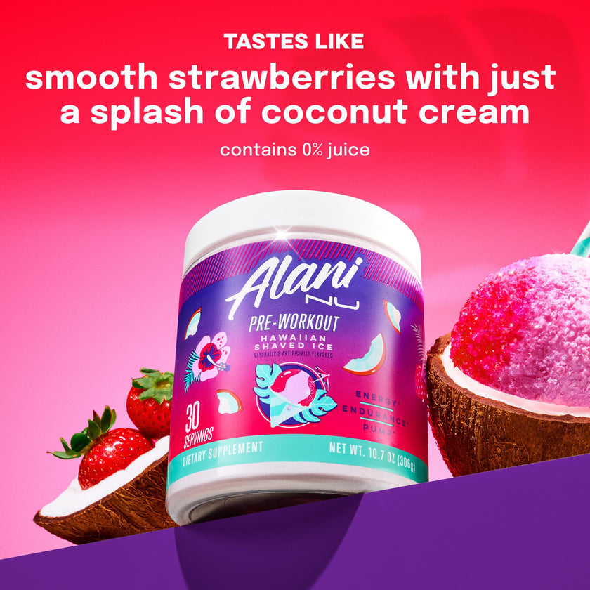 Alani Nu Pre-Workout Supplement Powder for Energy, Endurance, and Pump, Hawaiian Shaved Ice, 30 Servings (Packaging May Vary) 🍁 All In One Marketplace Canada
