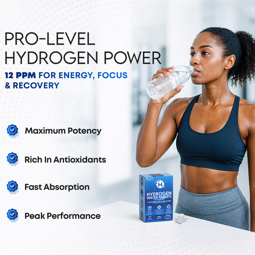60 Ct Hydrogen Water Tablets – Magnesium Tablets for Energy, Hydration & Muscle Function –Support Recovery, Fatigue and Mental Clarity. Lab Tested 🍁 All In One Marketplace Canada