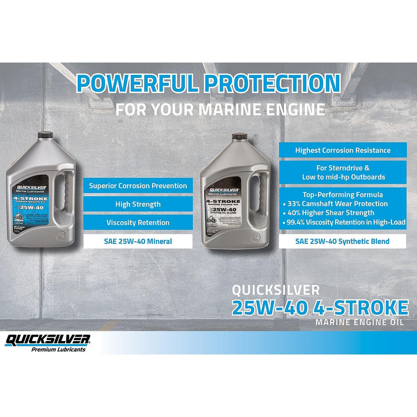 Quicksilver 25W-40 Marine Engine Oil, 1 Gallon 🍁 All In One Marketplace Canada
