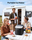 EUHOMY Countertop Ice Maker Machine with Handle, 26lbs in 24Hrs, 9 Ice Cubes Ready in 6 Mins, Auto-Cleaning Portable Ice Maker with Basket and Scoop, for Home/Kitchen/Camping/RV. (Black) 🍁 All In One Marketplace Canada