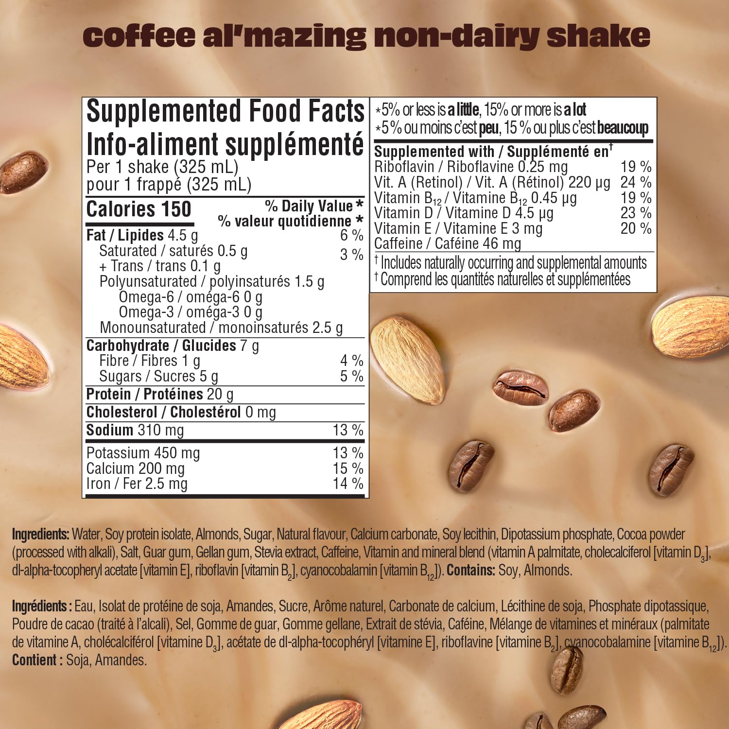 Premier Protein Al'mazing Non-Dairy Protein Shake, 20g Protein, 5g Sugar, 11 Fl oz, Coffee, 12 Count 🍁 All In One Marketplace Canada