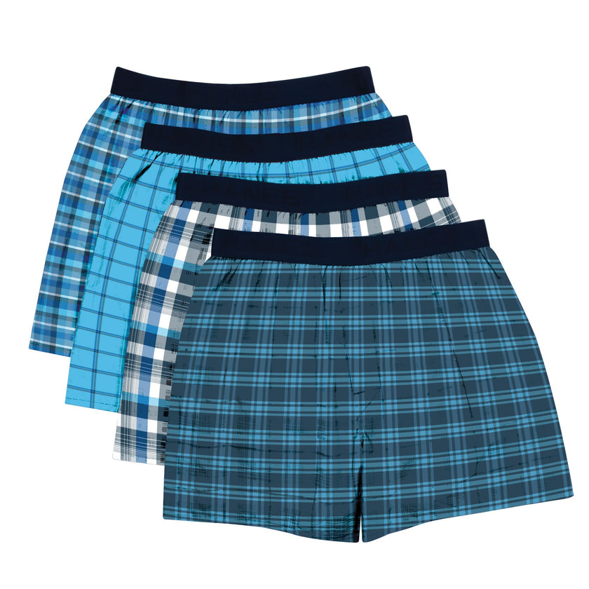Hanes Men's 4 Pack FreshIQ Cotton Woven Boxer, Assorted, Medium 🍁 All In One Marketplace Canada