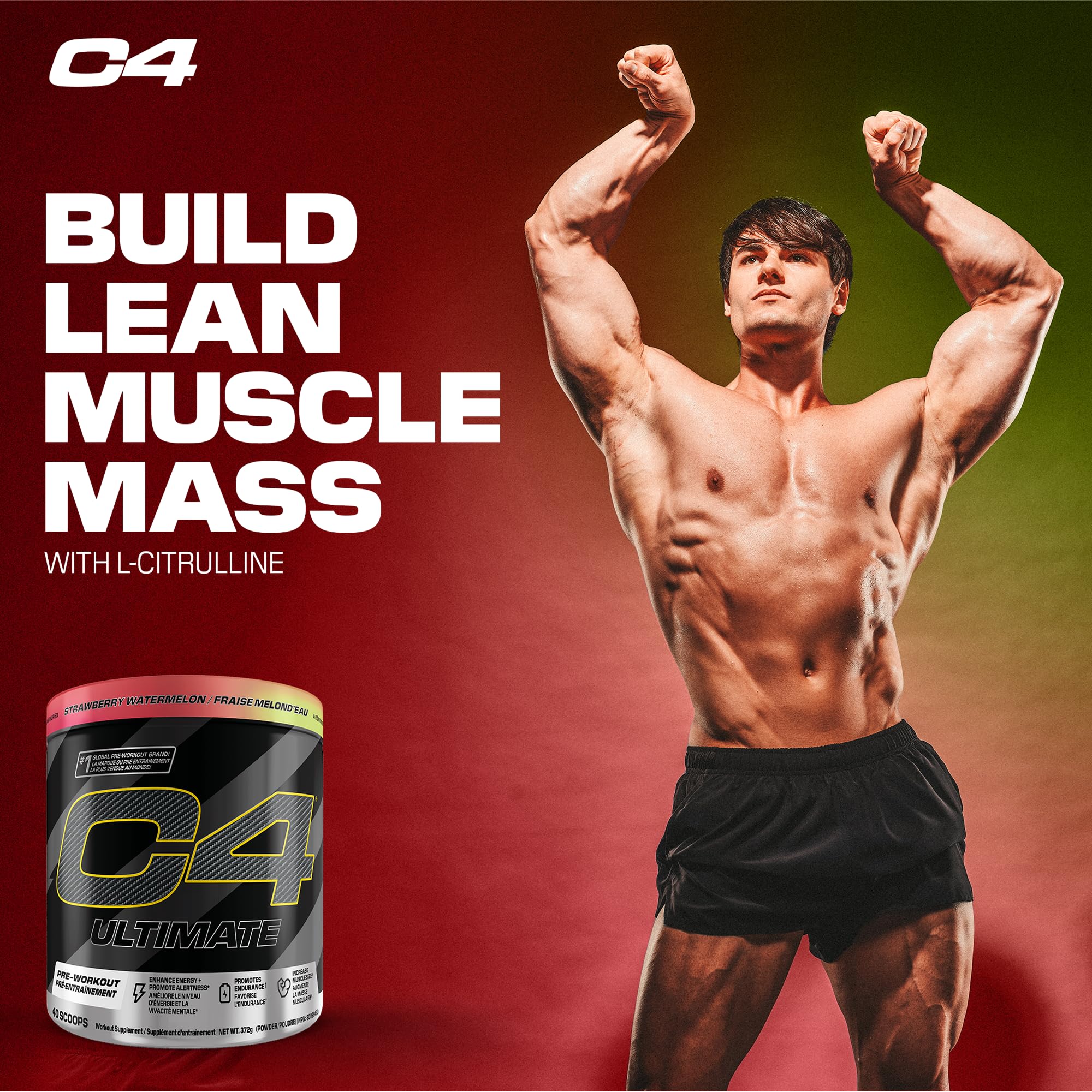 Cellucor C4 Ultimate Pre Workout Powder - Sugar Free Preworkout Energy with 300mg Caffeine and Creatine for Men & Women - Strawberry Watermelon, 20 Servings 🍁 All In One Marketplace Canada