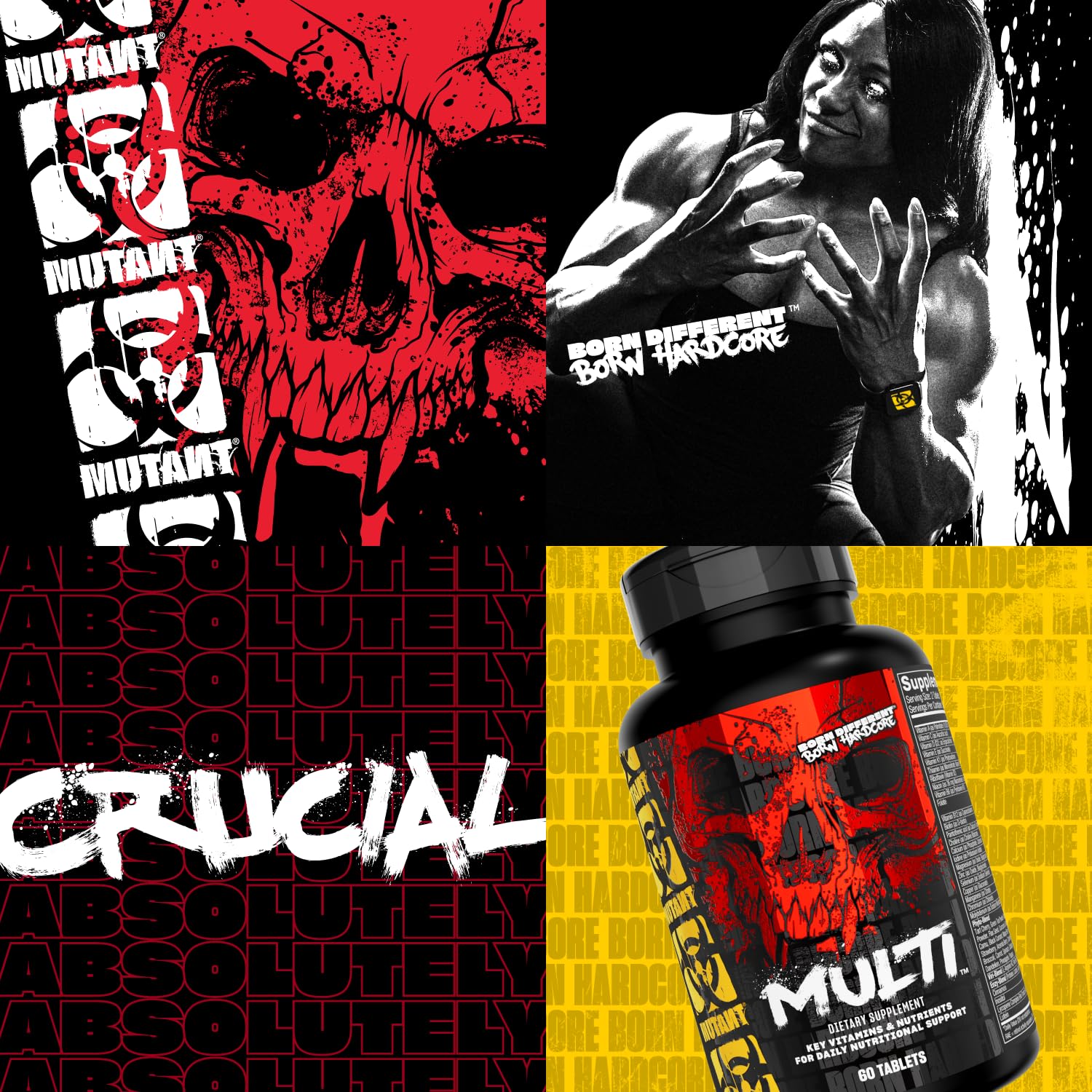 MUTANT Multi Vitamins - Men's Multivitamin for Hardcore Athletes & Body Builders, Supports Muscle Function, Energy Metabolism, Immune Health with 70 Vitamins Minerals Antioxidants (60 Caplets, CA) 🍁 All In One Marketplace Canada