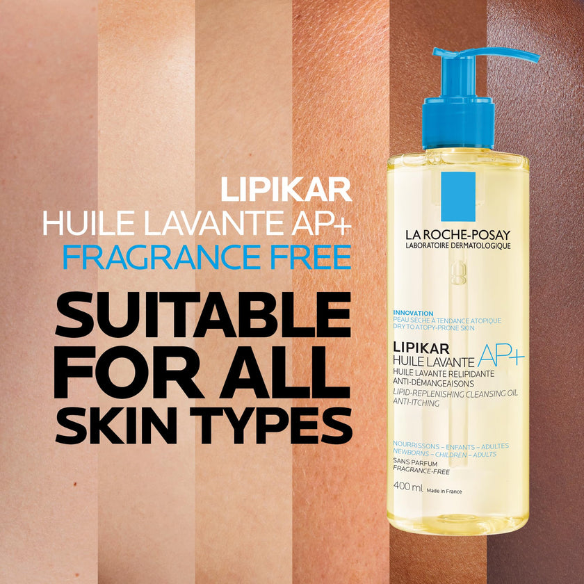La Roche-Posay Cleansing Body Oil with Shea Butter, Lipikar AP+ Anti-Itch Fragrance-Free Shower Cleansing Oil for Very Dry, Sensitive & Eczema Prone Skin, Provides 24H Hydration, 400mL 🍁 All In One Marketplace Canada