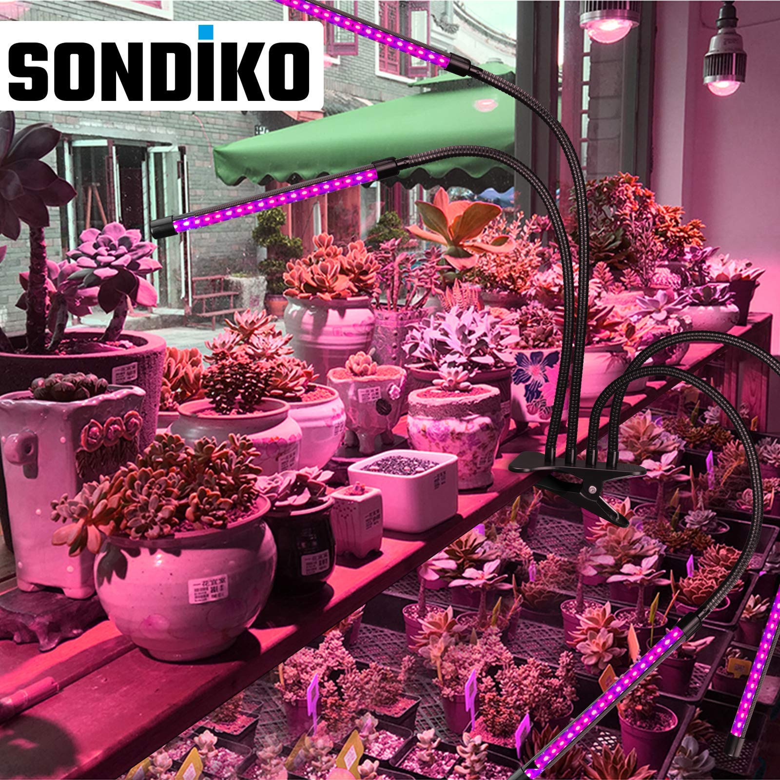 Sondiko LED Grow Light, Full Spectrum Plant Lights for Indoor Plants with Auto On Off 3/9/12H Timer, 10 Dimmable Levels, Adjustable Gooseneck, 3 Switch Modes 🍁 All In One Marketplace Canada