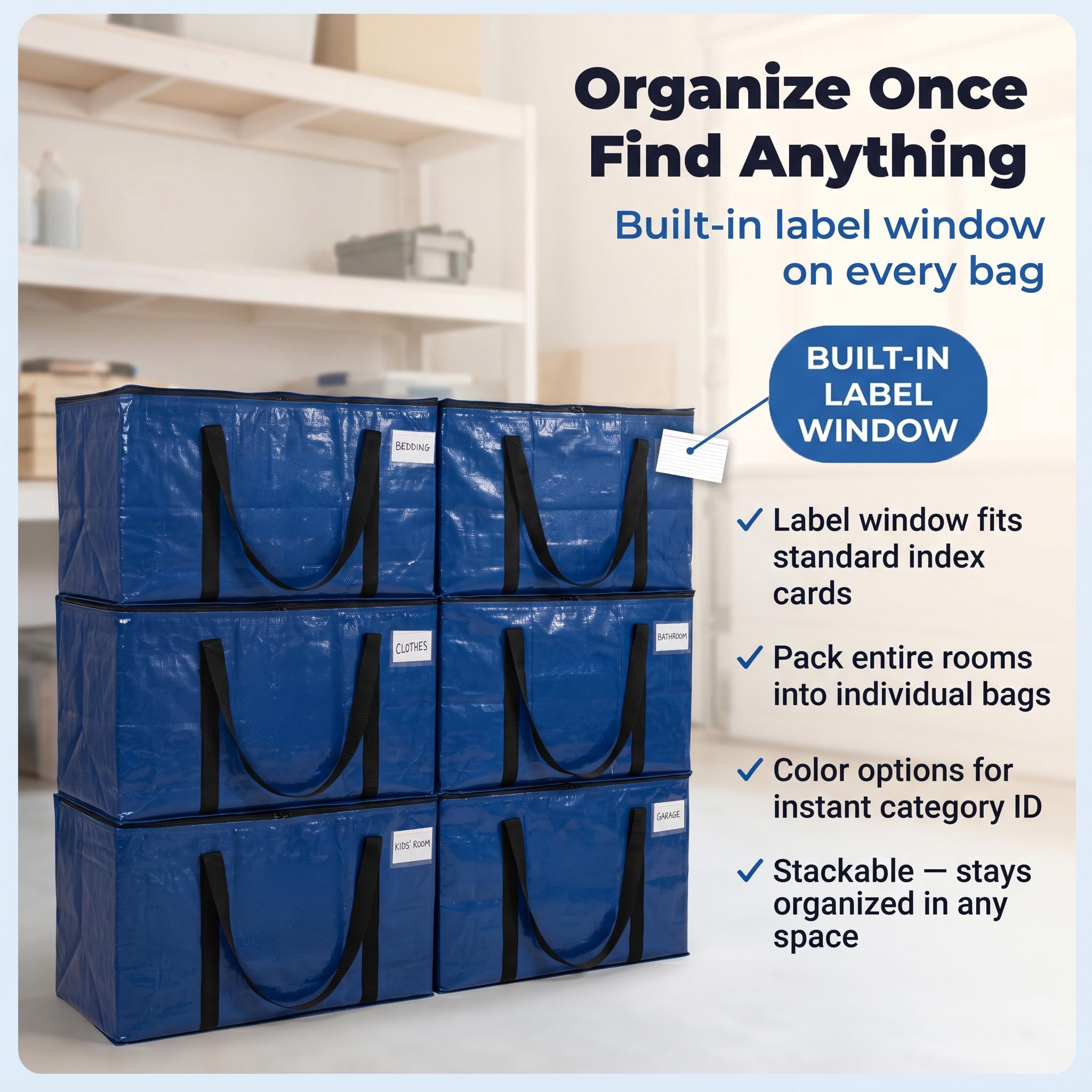 ClearSpace Heavy Duty Storage Bag - Large Moving Boxes with Backpack Straps, Zippers & Handles - Perfect for Traveling, Camping, Christmas Decorations, 4 Pack 🍁 All In One Marketplace Canada