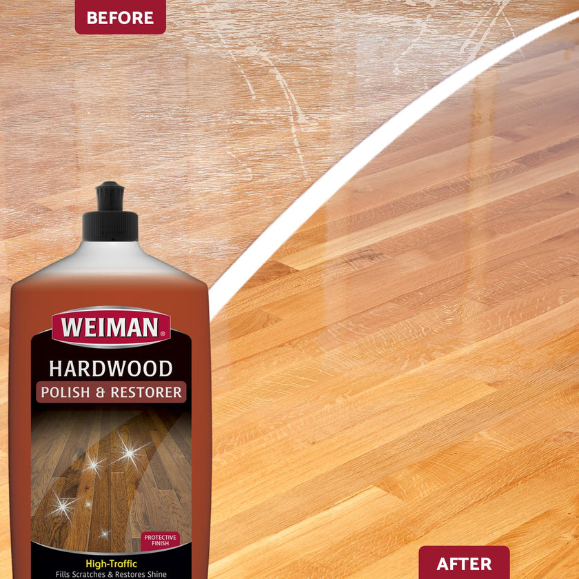 Weiman Wood Floor Polish and Restorer 32 Ounce (2 Pack) - High-Traffic Hardwood Floor, Natural Shine, Removes Scratches, Leaves Protective Layer 🍁 All In One Marketplace Canada