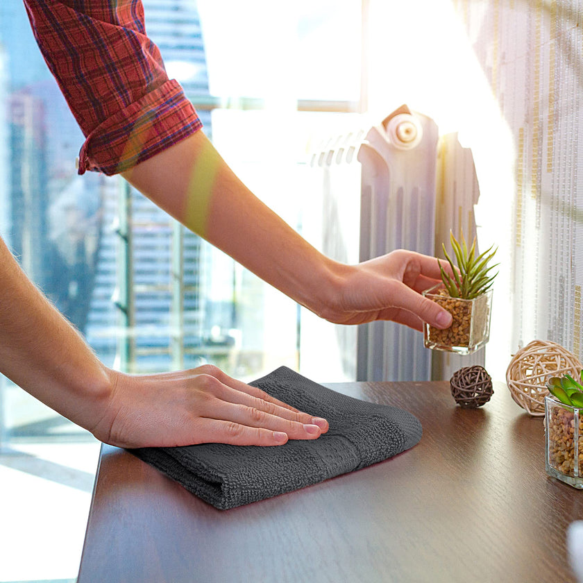 Utopia Towels Premium Washcloth Set, 12 by 12 Inches, 600 GSM 100% Cotton Face Cloths, Highly Absorbent and Soft Feel Fingertip Towels, 12 Pack, Grey 🍁 All In One Marketplace Canada
