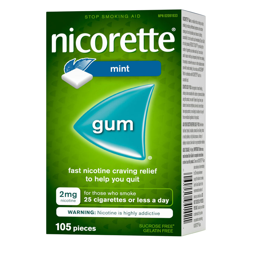 Nicorette Gum, Extreme Chill Mint, 2 mg, 105 Count 🍁 All In One Marketplace Canada
