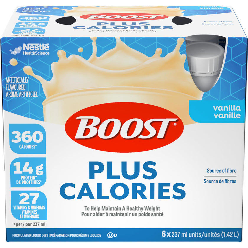 BOOST PLUS Complete Nutrition Drink, Vanilla, 6x237ml Bottles, Case Pack of 4, Packaging May Vary 🍁 All In One Marketplace Canada