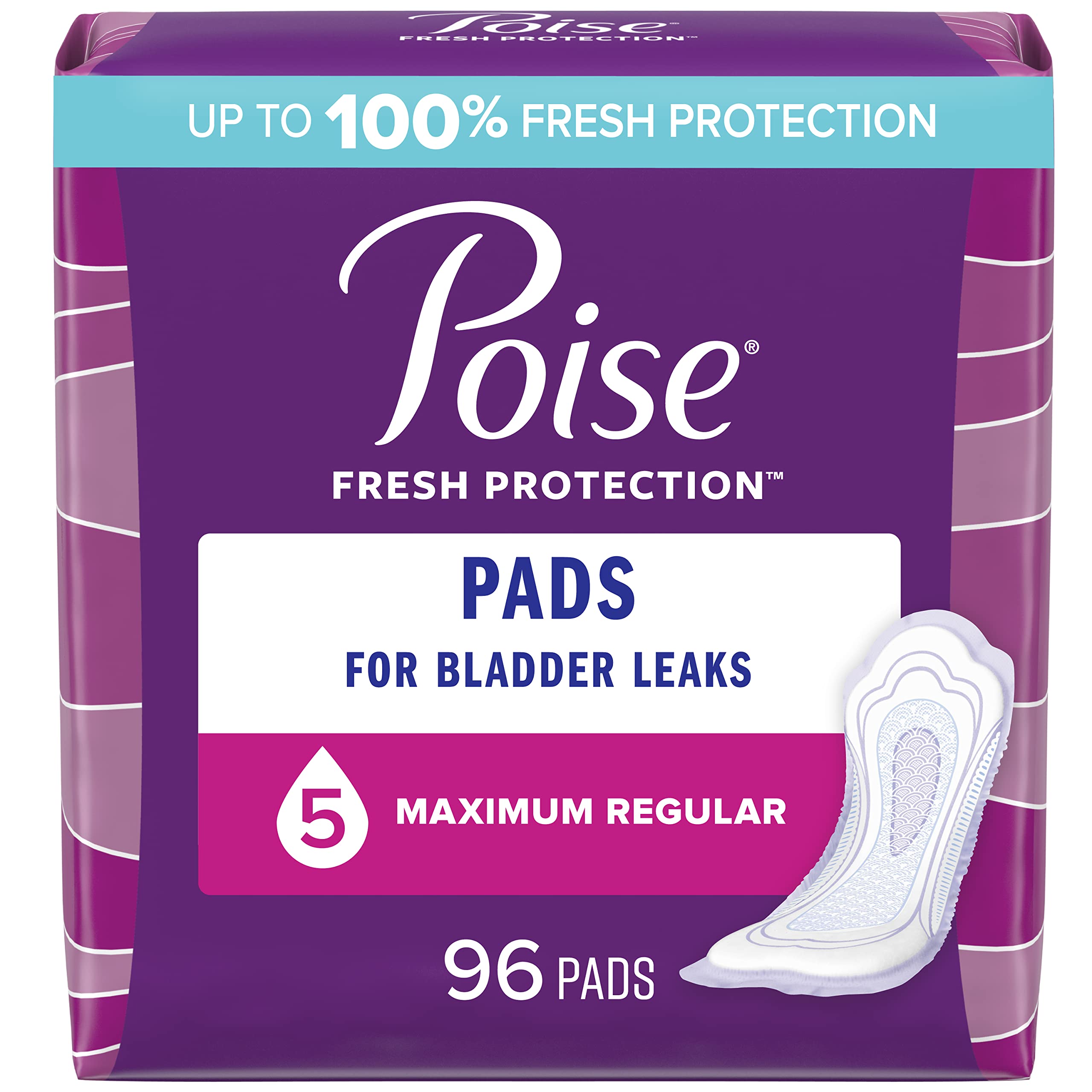 Poise Postpartum Incontinence Pads, Maximum Absorbency, Regular Length, 96 Count (2 packs of 48) 🍁 All In One Marketplace Canada
