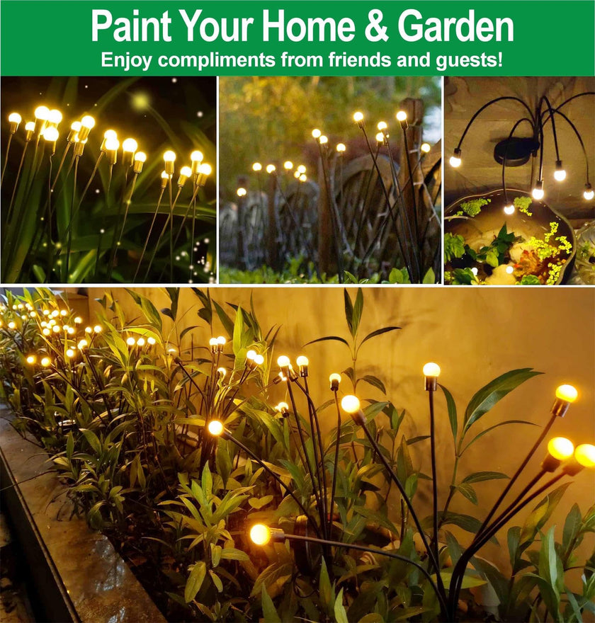 SIOTMERA 8 Count Solar Lights Outdoor Waterproof IPX5, Solar Garden Lights, Wind Swaying Firefly Lights, Solar Christmas Lights, for Yard Lawn Pathway Decoration Lighting,6LED WarmYellow 🍁 All In One Marketplace Canada