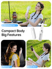 JISULIFE Hand Portable Fan with 4500 mAh Power Bank, 20-37 Hrs Runtime, Battery Operated Folding Pocket Fan, 3 Speeds, Enhanced Airflow, Rechargeable Quiet Mini Fan for Home, Outdoor-White 🍁 All In One Marketplace Canada