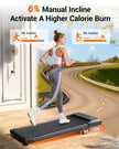 MJWW Walking Pad with 6% Incline, No-Assembly Under Desk Treadmill, 2.5 HP Quiet Motor, APP & Remote Control, LED Display, 300 lbs Capacity for Home/Office 🍁 All In One Marketplace Canada