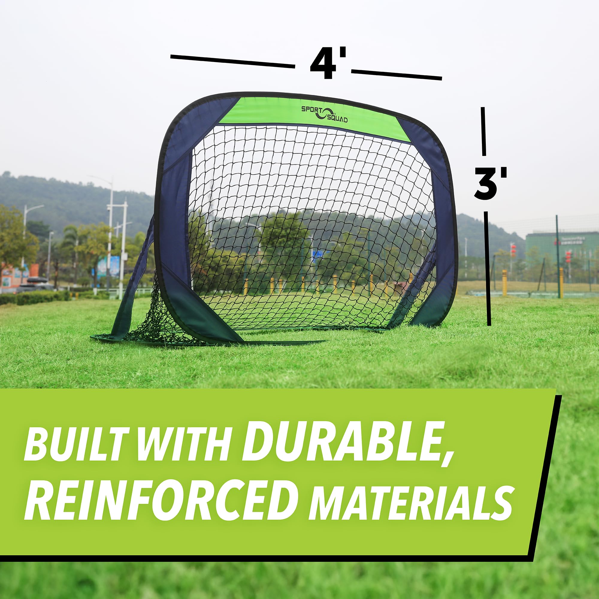 Sport Squad Portable Soccer Goal Net Set - Set of Two 4' Pop Up Training Soccer Goals with Compact Carrying Case - Easy Assembly and Compact Storage - Great for Kids and Adults 🍁 All In One Marketplace Canada