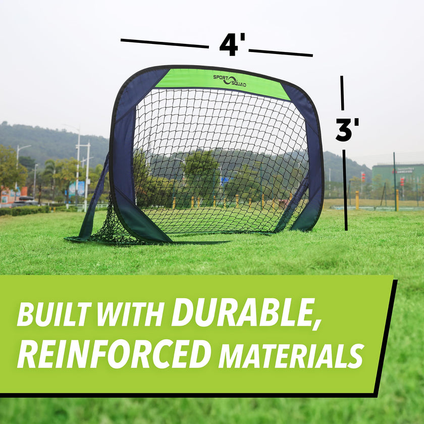Sport Squad Portable Soccer Goal Net Set - Set of Two 4' Pop Up Training Soccer Goals with Compact Carrying Case - Easy Assembly and Compact Storage - Great for Kids and Adults 🍁 All In One Marketplace Canada