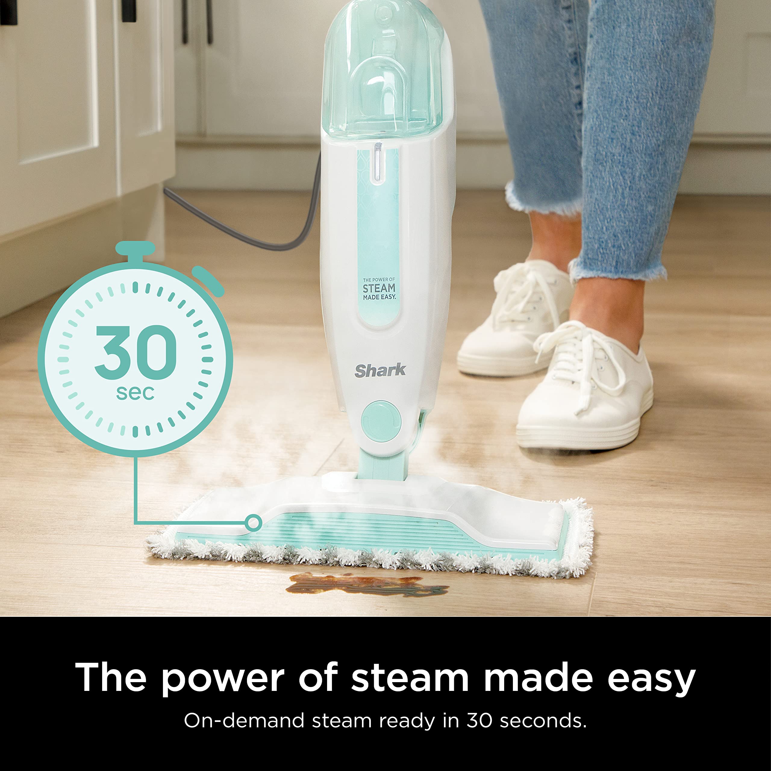 Shark S1000C Steam Mop, White/Seafoam Blue (Canadian Version), 12.68 fl oz 🍁 All In One Marketplace Canada