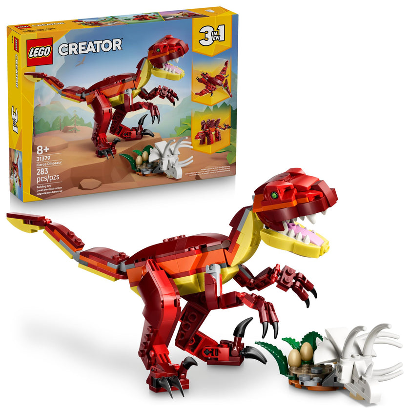 LEGO Creator 3 in 1 Fierce Dinosaur Building Toy for Boys & Girls, Ages 8+ - Kids Build 1 of 3 Prehistoric Animal Figures - Gift Idea for Birthdays - 31379 🍁 All In One Marketplace Canada