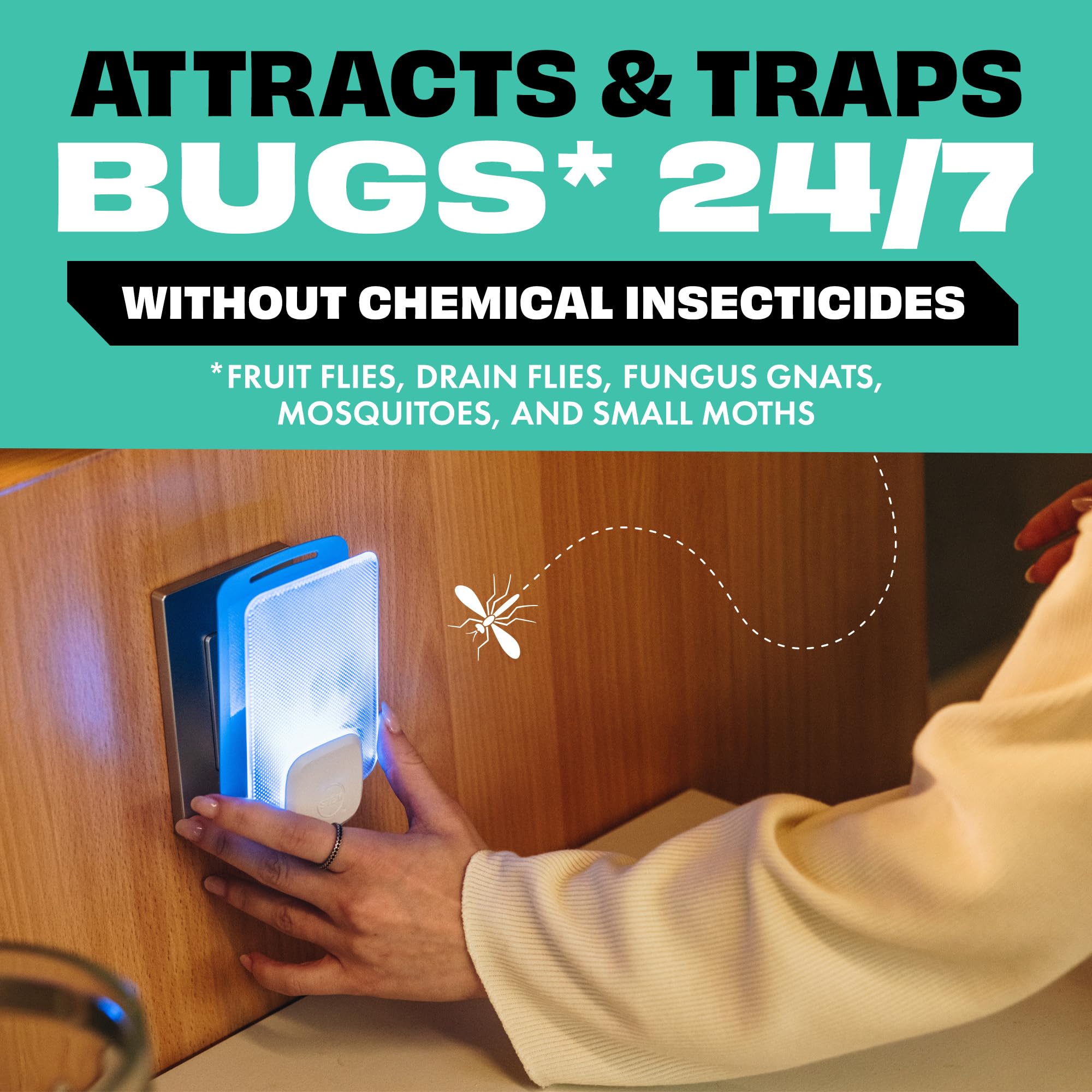 STEM Flying Insect Light Trap Kit, Fruit Fly Trap for Indoor Use, Effective Insect Control for Home, Drain Fly & Fungus Gnat Control, Insecticide-Free Plug-in Device, 1 Device + 2 Cartridges 🍁 All In One Marketplace Canada