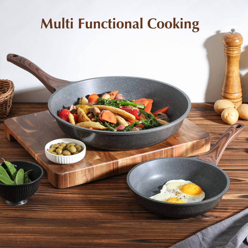 SENSARTE 12.5 Inch Nonstick Frying Pan Skillet, Swiss Granite Coating Omelette Pan, Healthy Stone Cookware, PFOA Free 🍁 All In One Marketplace Canada