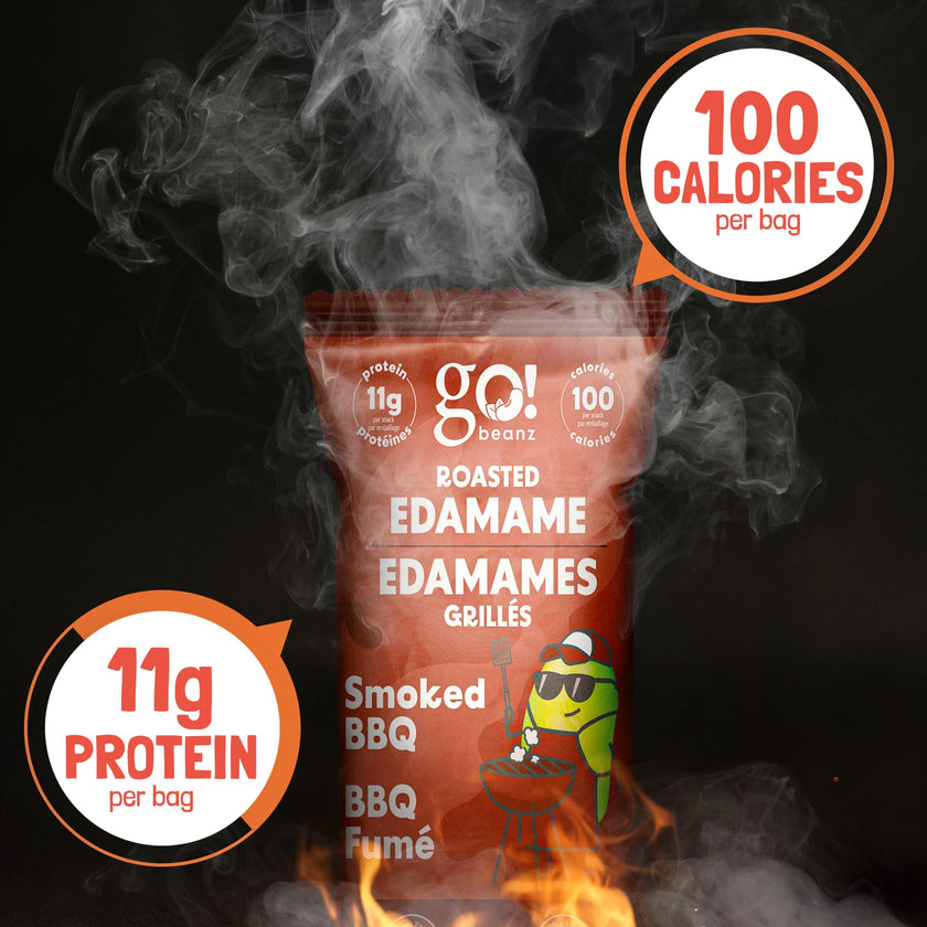 GoBeanz Crunchy Roasted Edamame, Tasty Smoked BBQ, High Protein Healthy Snack, For Adults & Kids, 20 Single Serve Packs, Low calorie, Low Sugar Plant Based, Salty Snacks 🍁 All In One Marketplace Canada