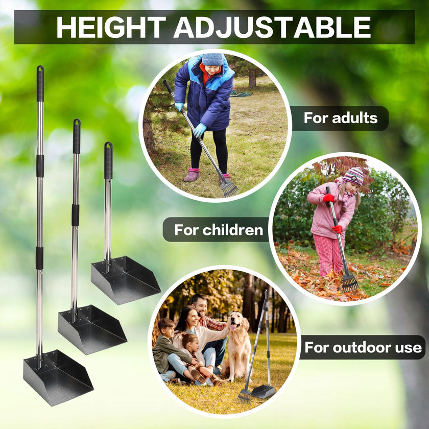 THRISEED Dog Pooper Scooper, Durable Dog Poop Tray and Long Handle Rake Set for Large Medium Small Dogs, Heavy Duty Pet Suppliers 🍁 All In One Marketplace Canada