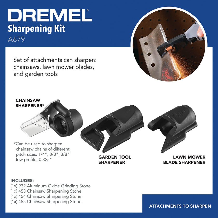 Dremel A679-02 Sharpening Attachment Kit for Sharpening Outdoor Gardening Tools, Chainsaws, and Home DIY Projects, Medium 🍁 All In One Marketplace Canada