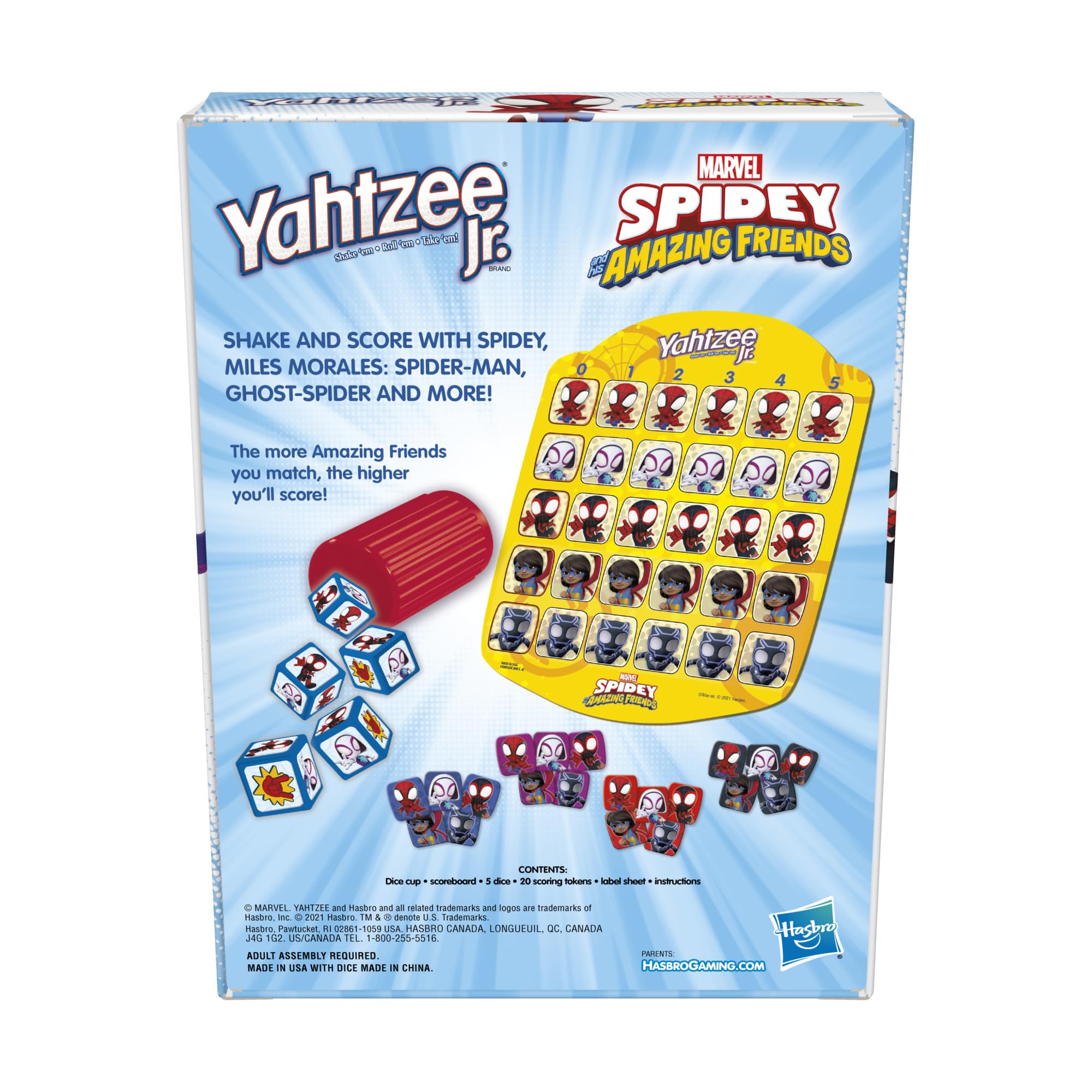 Hasbro Yahtzee Jr.: Marvel Spidey and His Amazing Friends Edition Board Game for Kids Ages 4 and Up, Counting and Matching Game for Preschoolers, English 🍁 All In One Marketplace Canada