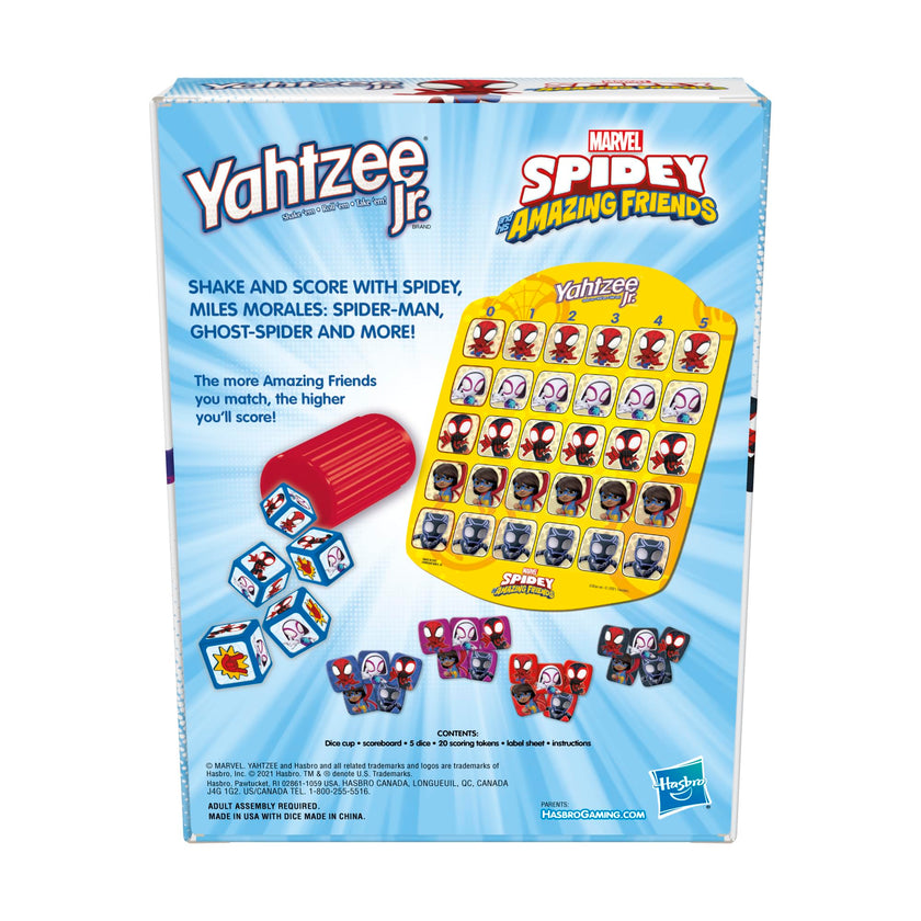Hasbro Yahtzee Jr.: Marvel Spidey and His Amazing Friends Edition Board Game for Kids Ages 4 and Up, Counting and Matching Game for Preschoolers, English 🍁 All In One Marketplace Canada