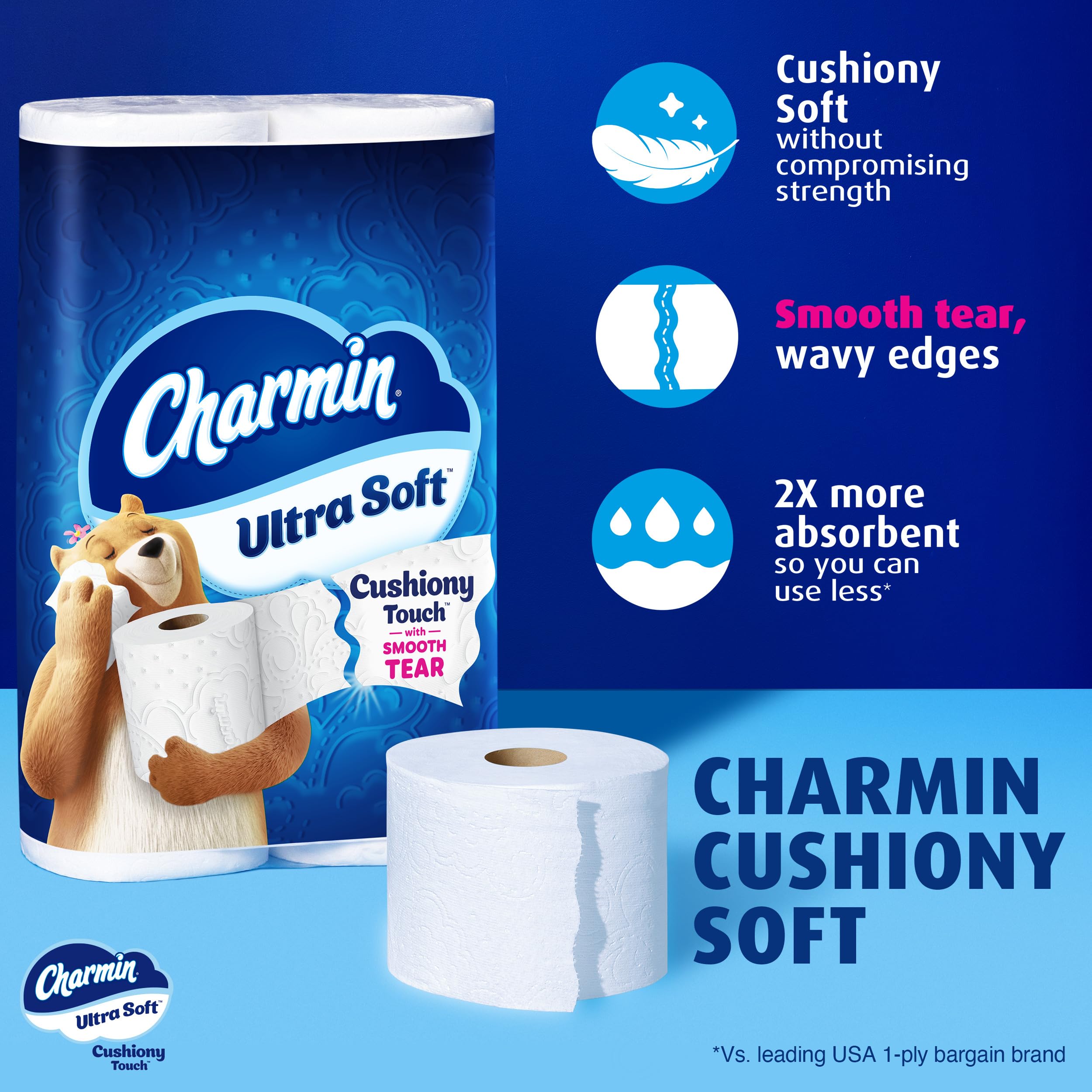 Charmin Toilet Paper Ultra Soft Cushiony Touch, 12 Family Mega XL Rolls = 84 Regular Rolls 🍁 All In One Marketplace Canada