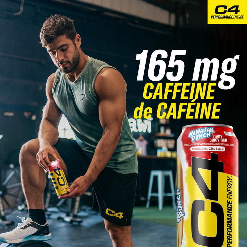 Cellucor C4 Performance Energy Drink, Hawaiian Punch Juicy Red, Carbonated Sugar Free Drink with no Artificial Colours or Dyes, 473mL, 12 count 🍁 All In One Marketplace Canada
